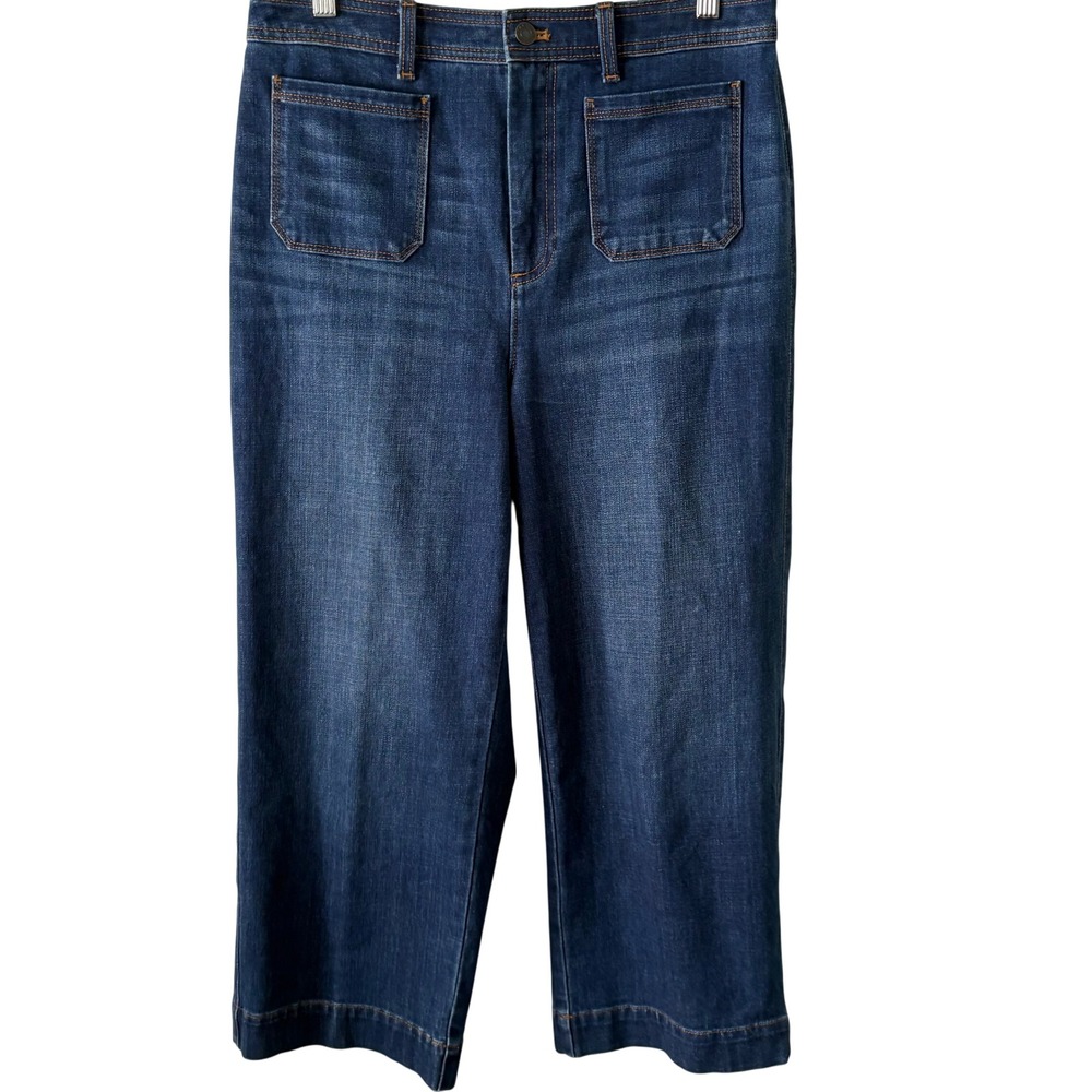 Talbots Flawless Denim High Waist Wide Leg Crop in Size 8